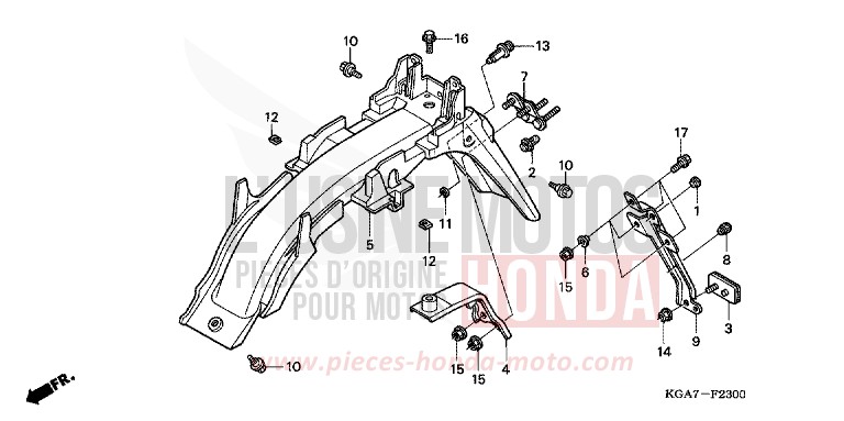 KOTFLUEGEL, HINTEN von CG125 TITAN ES FORCE SILVER METALLIC (NH411) von 2004